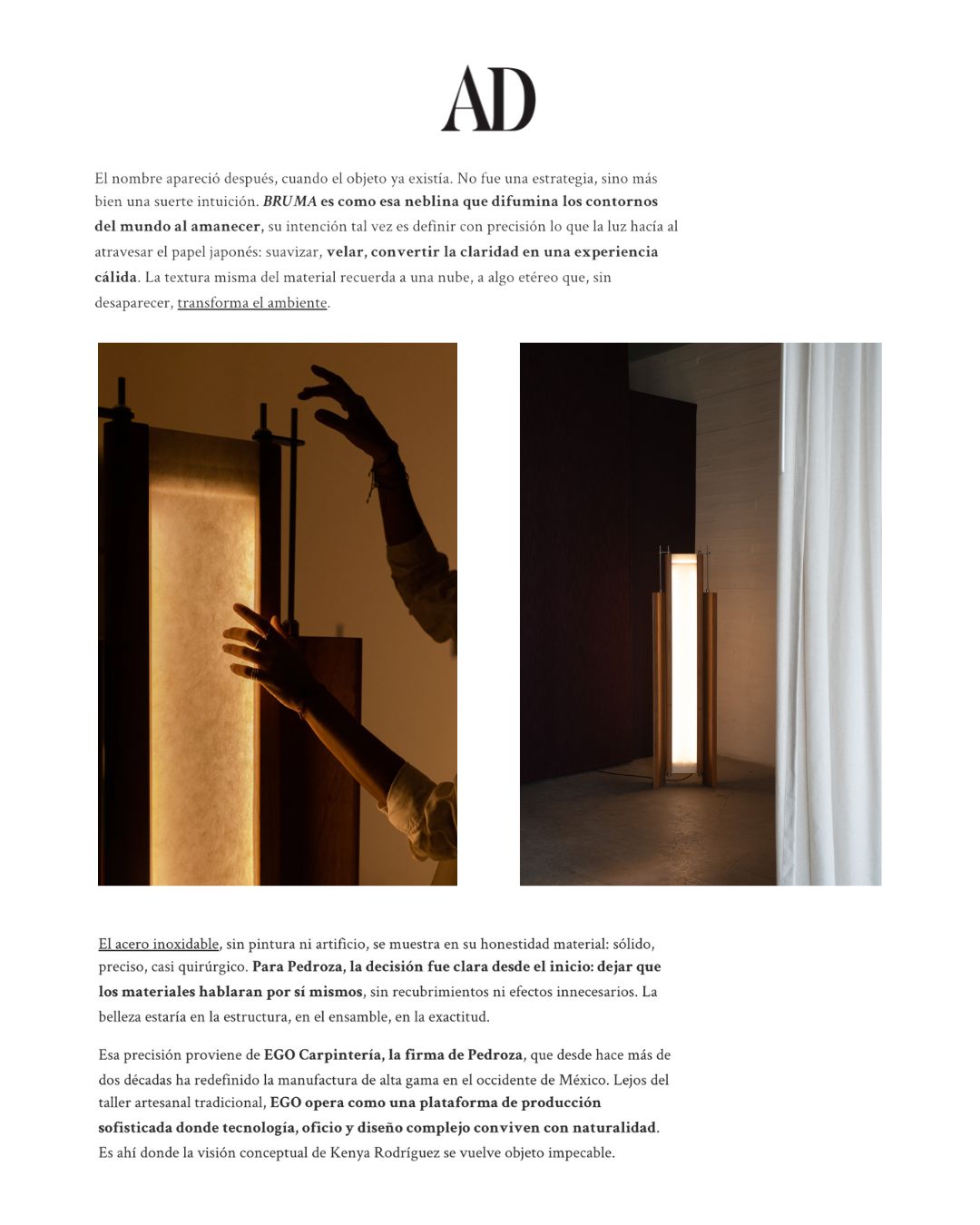 'Bruma', la nueva colección de Kenya Rodríguez y Antonio Pedroza es una obra de arte iluminada