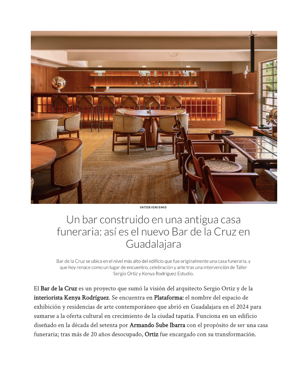 Un bar construido en una antigua casa funeraria: así es el nuevo Bar de la Cruz en Guadalajara